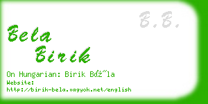 bela birik business card